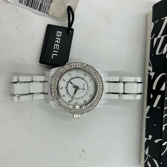 Women’s Breil ceramic watch with  Crystal, Bezzel, and face NWT main image 8